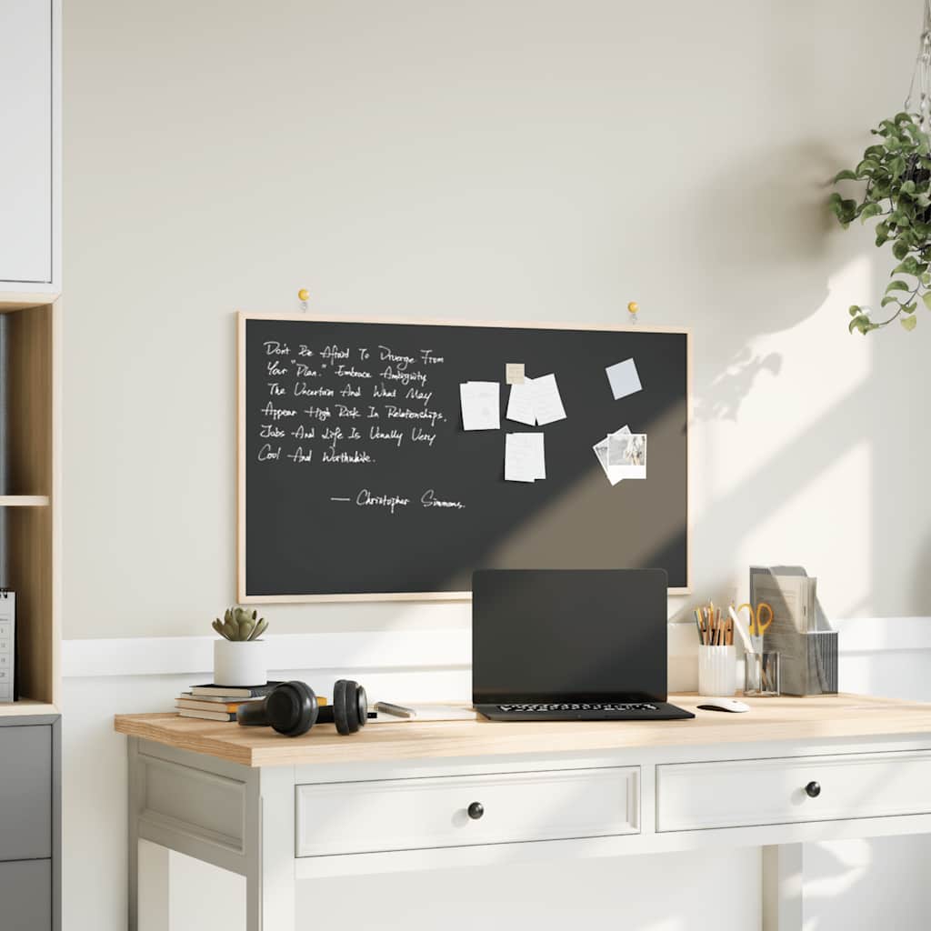 Tableau Vidaxx avec cadre en pin massif noir 100x55 cm