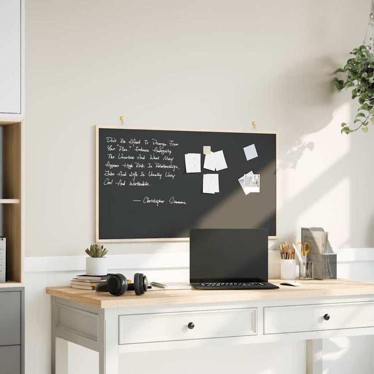 Tableau Vidaxx avec cadre en pin massif noir 100x55 cm