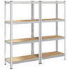 Racks de stockage vidaxl 4 couches 2 st en acier en bois transformé en argent coloré