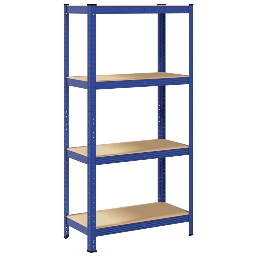 Rack de stockage Vidaxl en acier à 4 couches et bleu en bois transformé