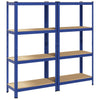 Racks de rangement Vidaxl 4 couches 2 st en acier en bois de bois bleu