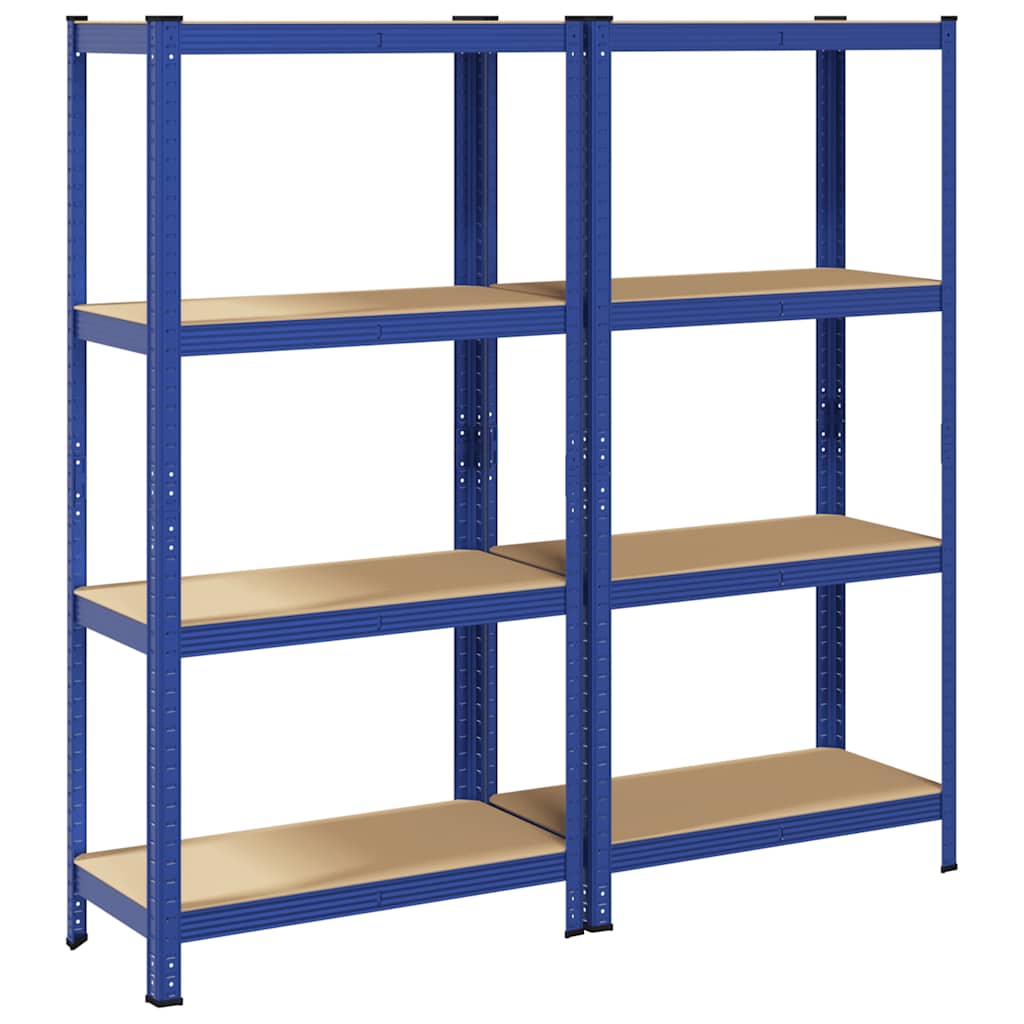 Racks de rangement Vidaxl 4 couches 2 st en acier en bois de bois bleu