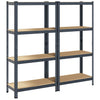Racks de rangement Vidaxl Racks à 4 couches en acier et en bois transformé en bois d'anthracite
