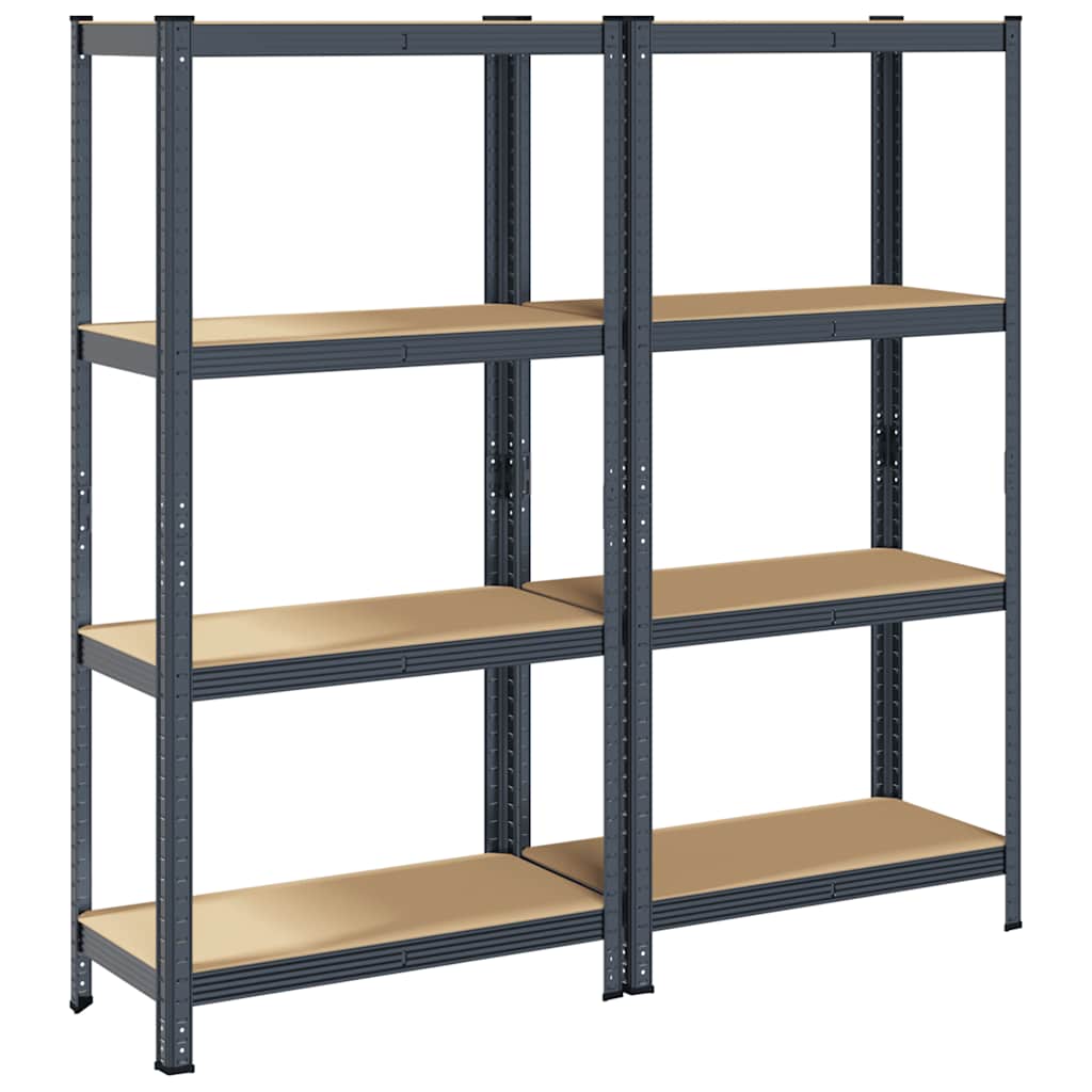 Racks de rangement Vidaxl Racks à 4 couches en acier et en bois transformé en bois d'anthracite