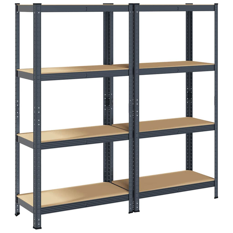 Racks de rangement Vidaxl Racks à 4 couches en acier et en bois transformé en bois d'anthracite