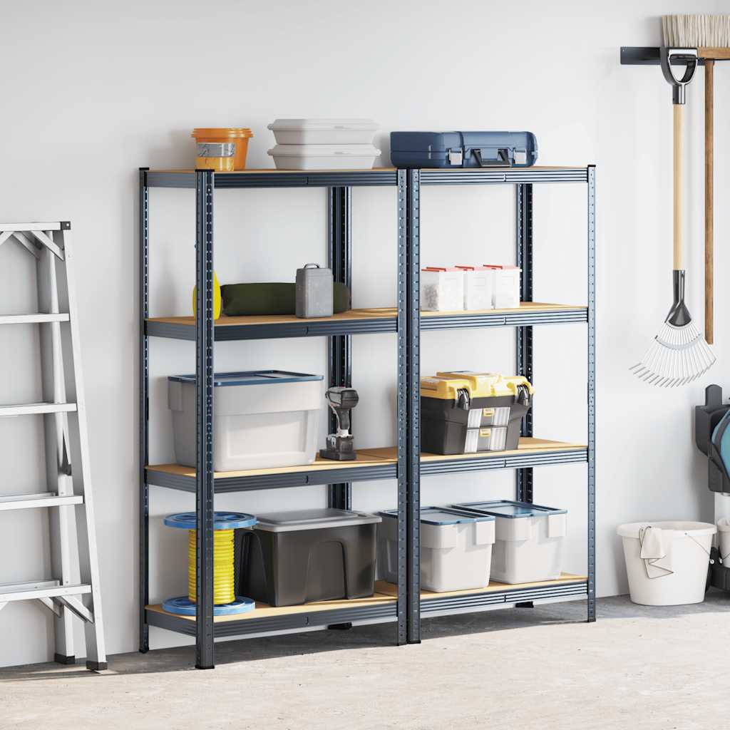 Racks de rangement Vidaxl Racks à 4 couches en acier et en bois transformé en bois d'anthracite
