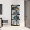 Vidaxl Hoekrek 5 couches en acier et en bois transformé en bois d'anthracite