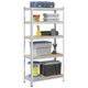 Rack de stockage Vidaxl en acier à 5 couches et en bois transformé en argent coloré
