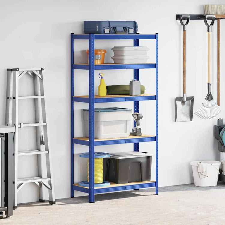 Vidaxl Storage Rack en acier à 5 couches Bleu en bois