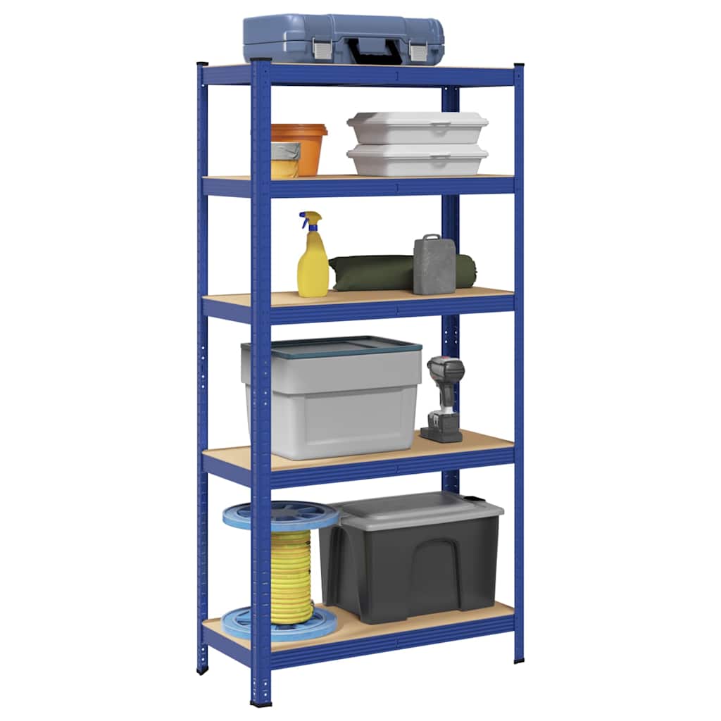 Vidaxl Storage Rack en acier à 5 couches Bleu en bois