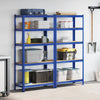 Racks de rangement Vidaxl 2 acier à 5 couches et bleu en bois transformé