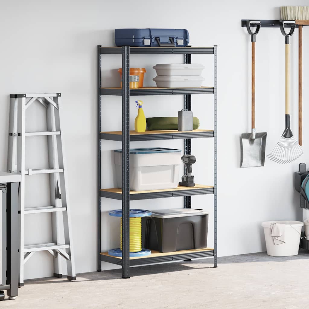 Rack de stockage Vidaxl Rack à 5 couches en bois transformé en bois d'anthracite