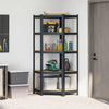 Vidaxl Hoekrek 5 couches en acier et en bois transformé en bois d'anthracite