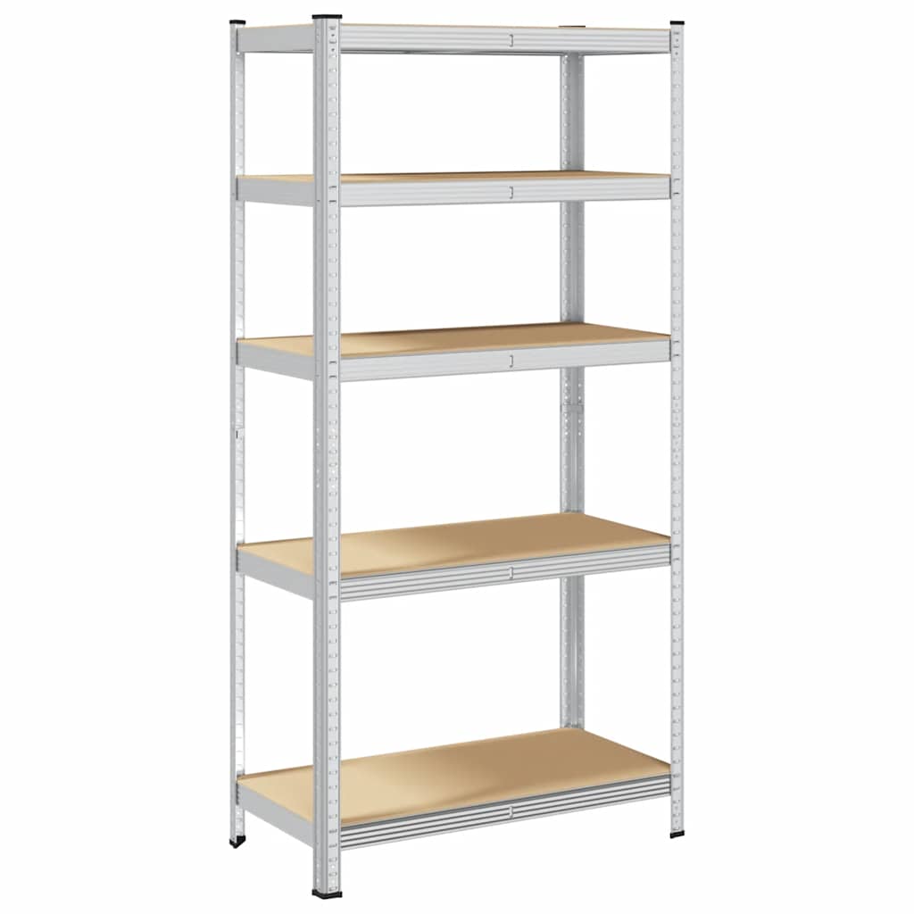 Rack de stockage Vidaxl en acier à 5 couches et gris en bois transformé