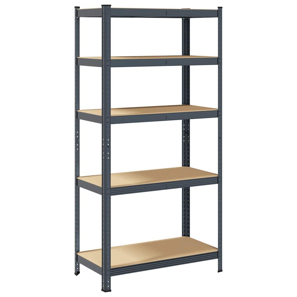 Rack de stockage Vidaxl en acier à 5 couches et en bois transformé en bois d'anthracite