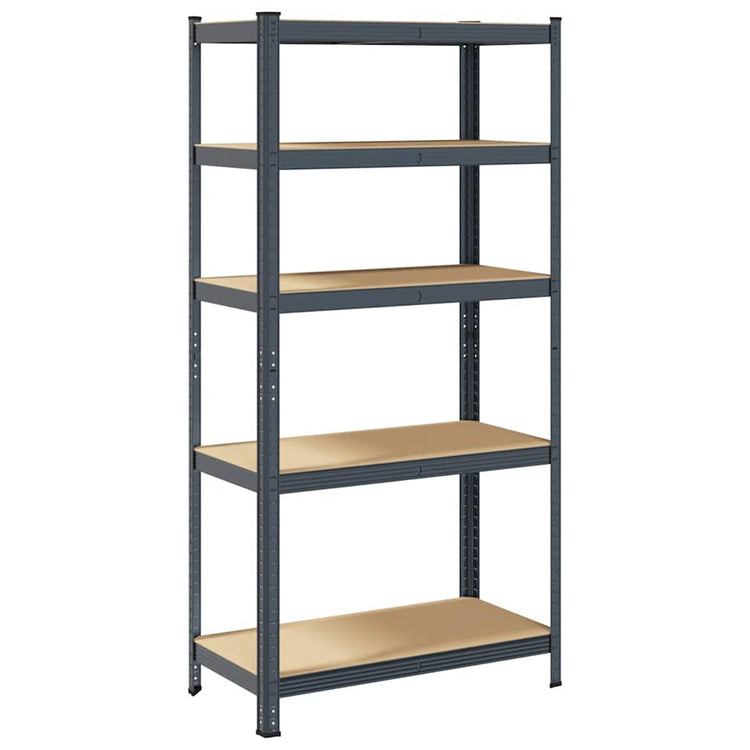 Rack de stockage Vidaxl en acier à 5 couches et en bois transformé en bois d'anthracite