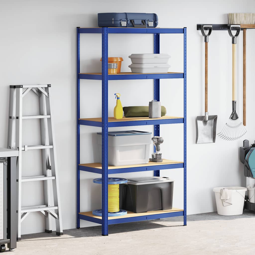 Vidaxl Storage Rack en acier à 5 couches Bleu en bois