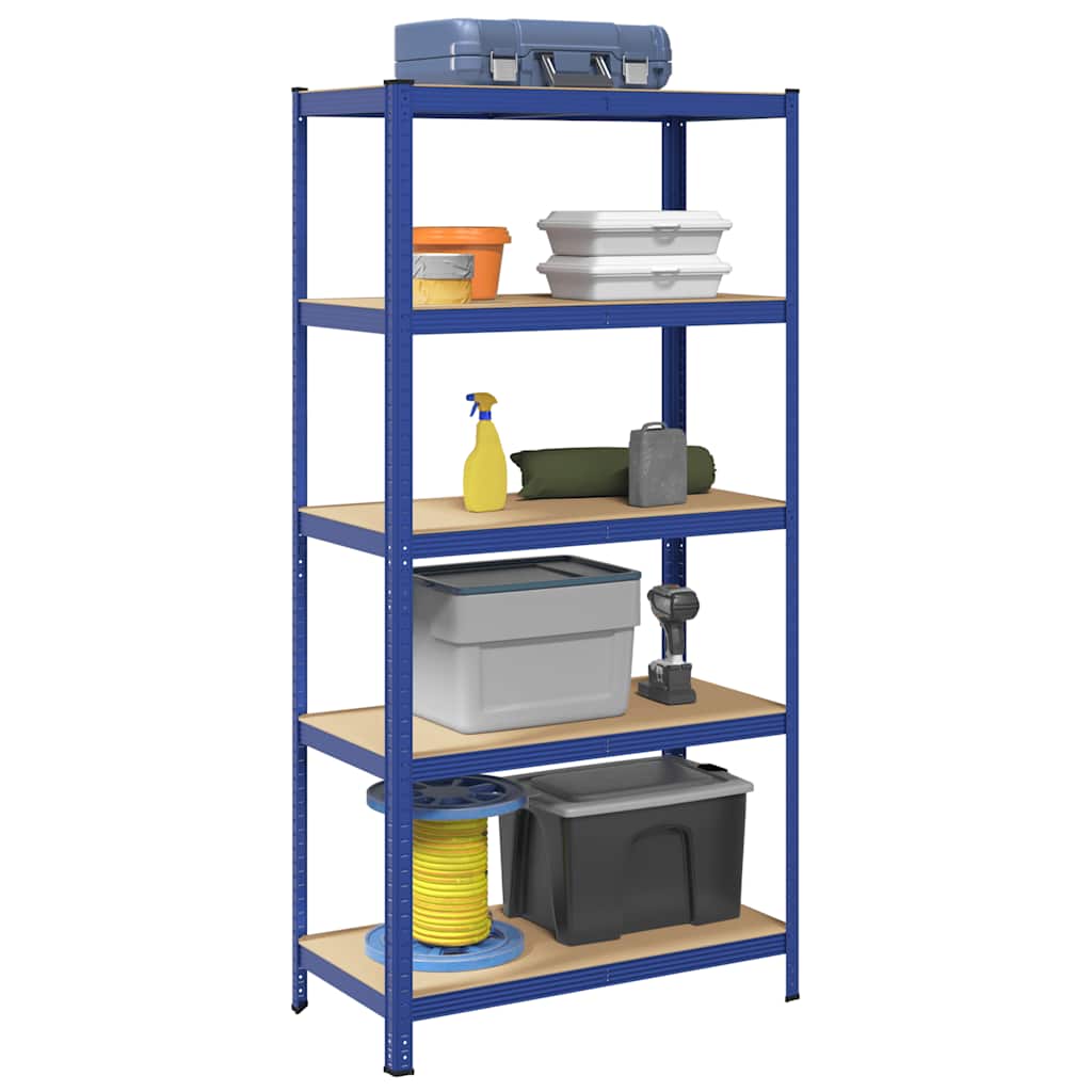 Vidaxl Storage Rack en acier à 5 couches Bleu en bois
