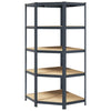 Vidaxl étagère d'angle 5 couches en acier et bois d'ingénierie, anthracite