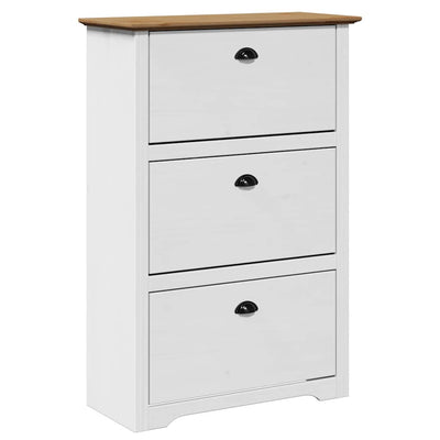 Rack de chaussures Vidaxl Bodo 80x35x118 cm blanc et marron