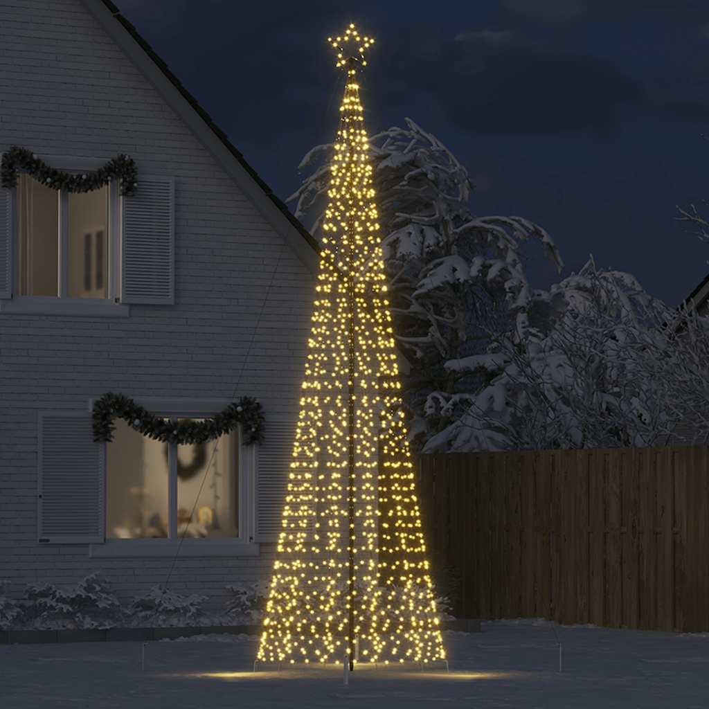 Vidaxl LED Arbre de Noël avec pointes 1534 LEDS blanc chaud 500 cm