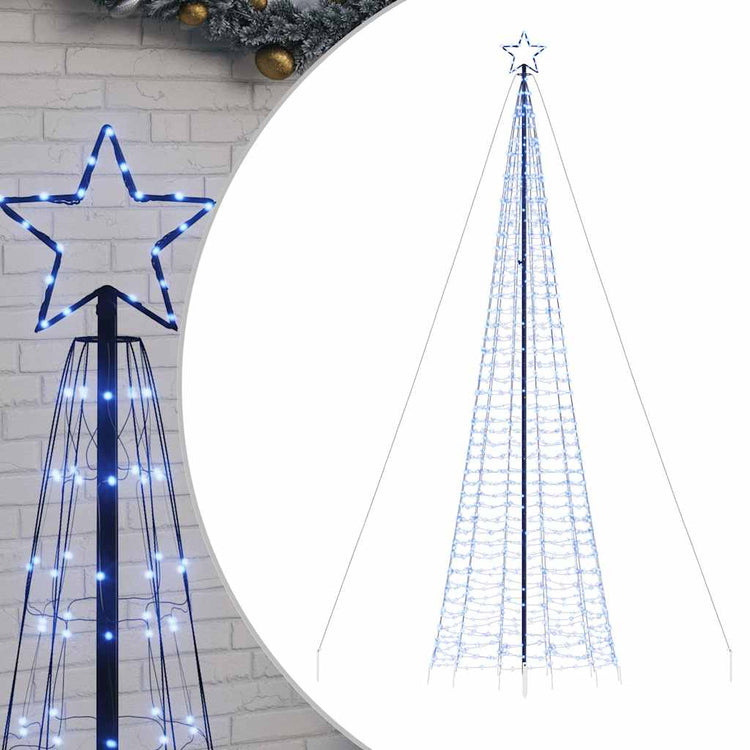 Vidaxl LED Arbre de Noël avec pointes 1534 LEDS 500 cm bleu