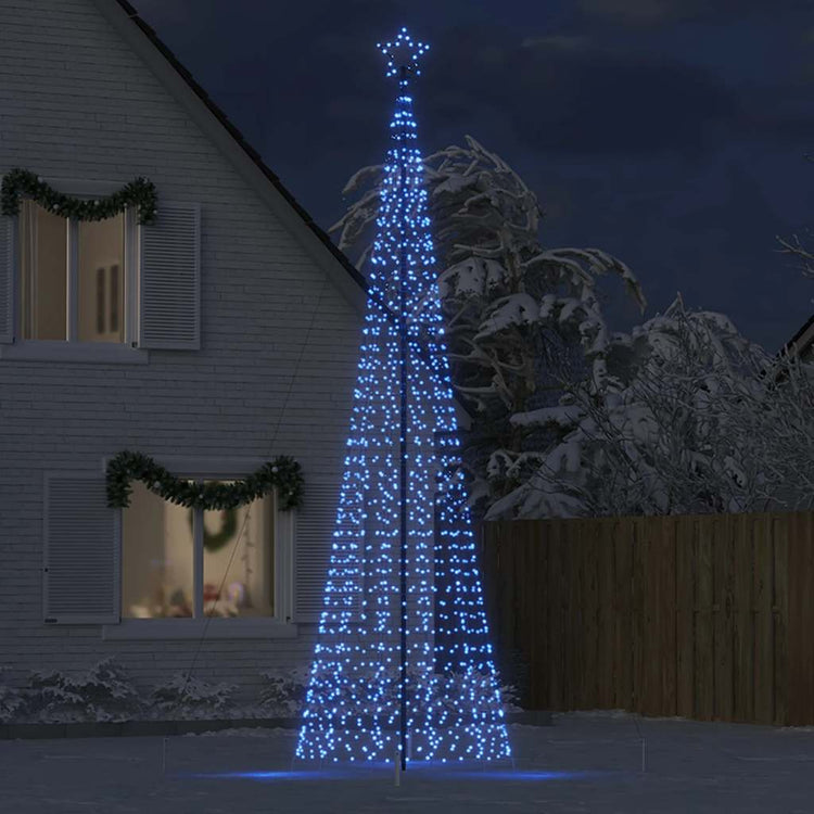 Vidaxl LED Arbre de Noël avec pointes 1534 LEDS 500 cm bleu