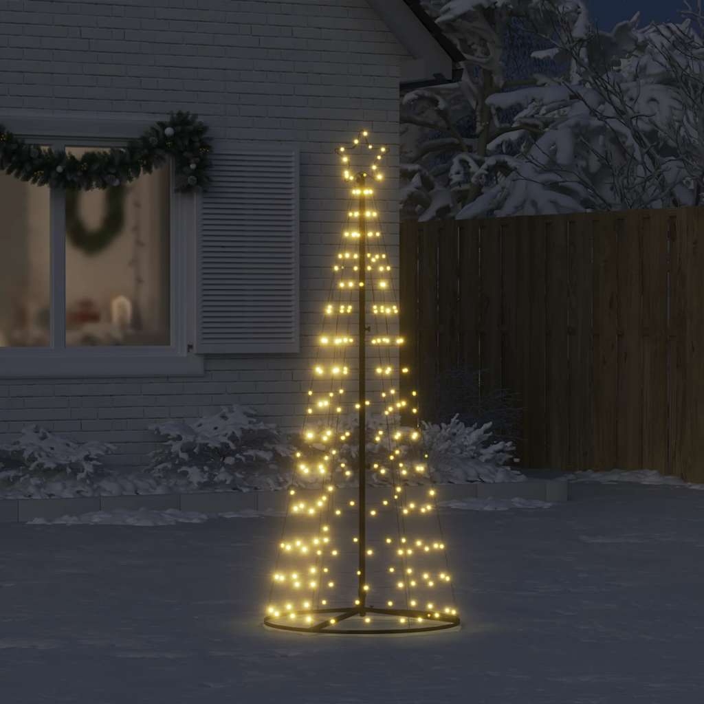 Vidaxxl Sapin de Noël LED 200 LED blanc chaud 180 cm