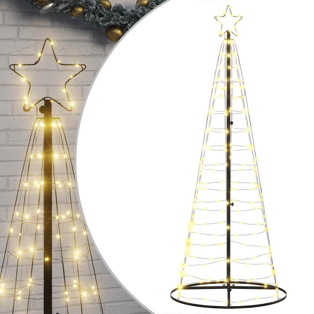 Vidaxxl Sapin de Noël LED 200 LED blanc chaud 180 cm