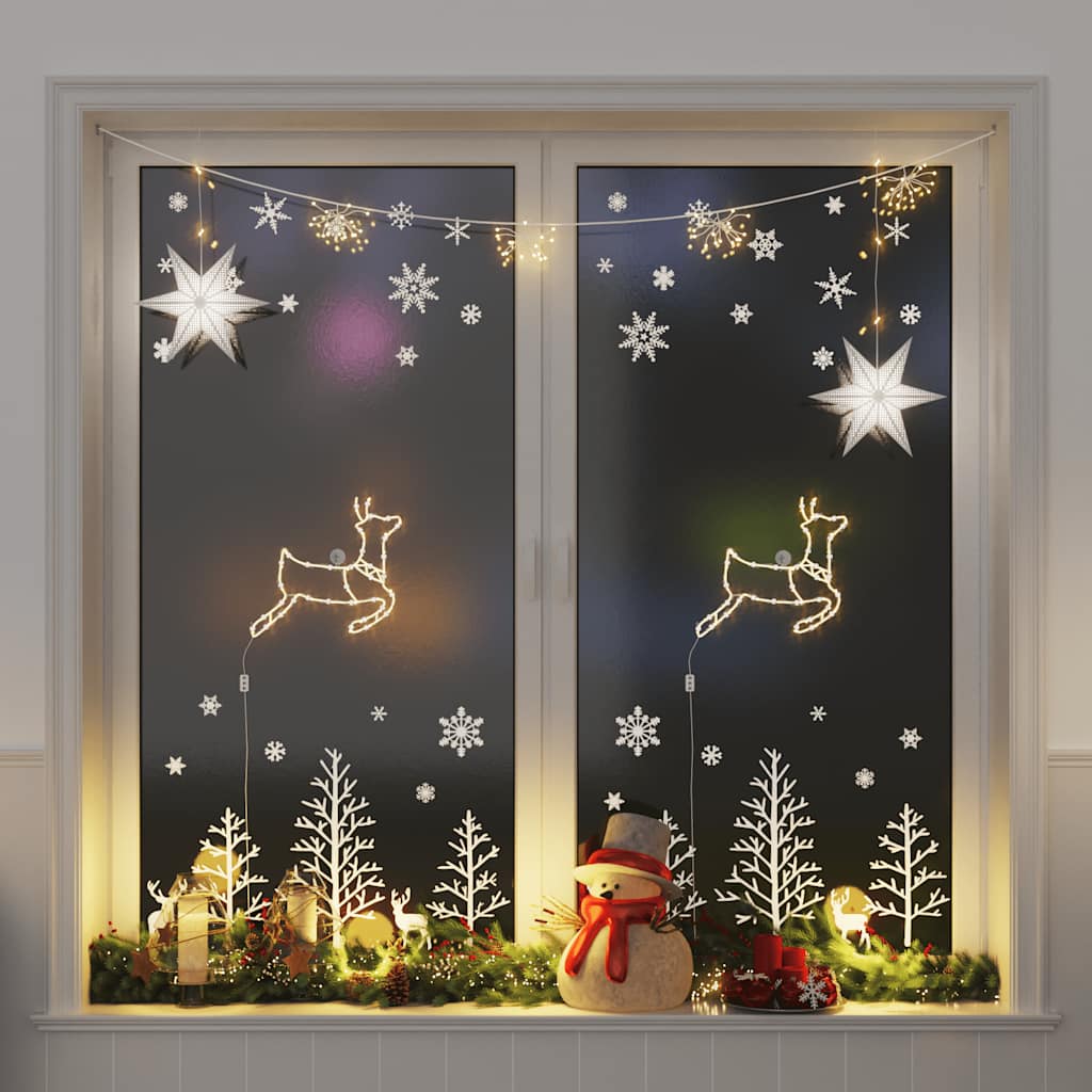 Vidaxl Christmas Lighting Rendier Silhouette 2 ST 35 LEDS blanc chaud