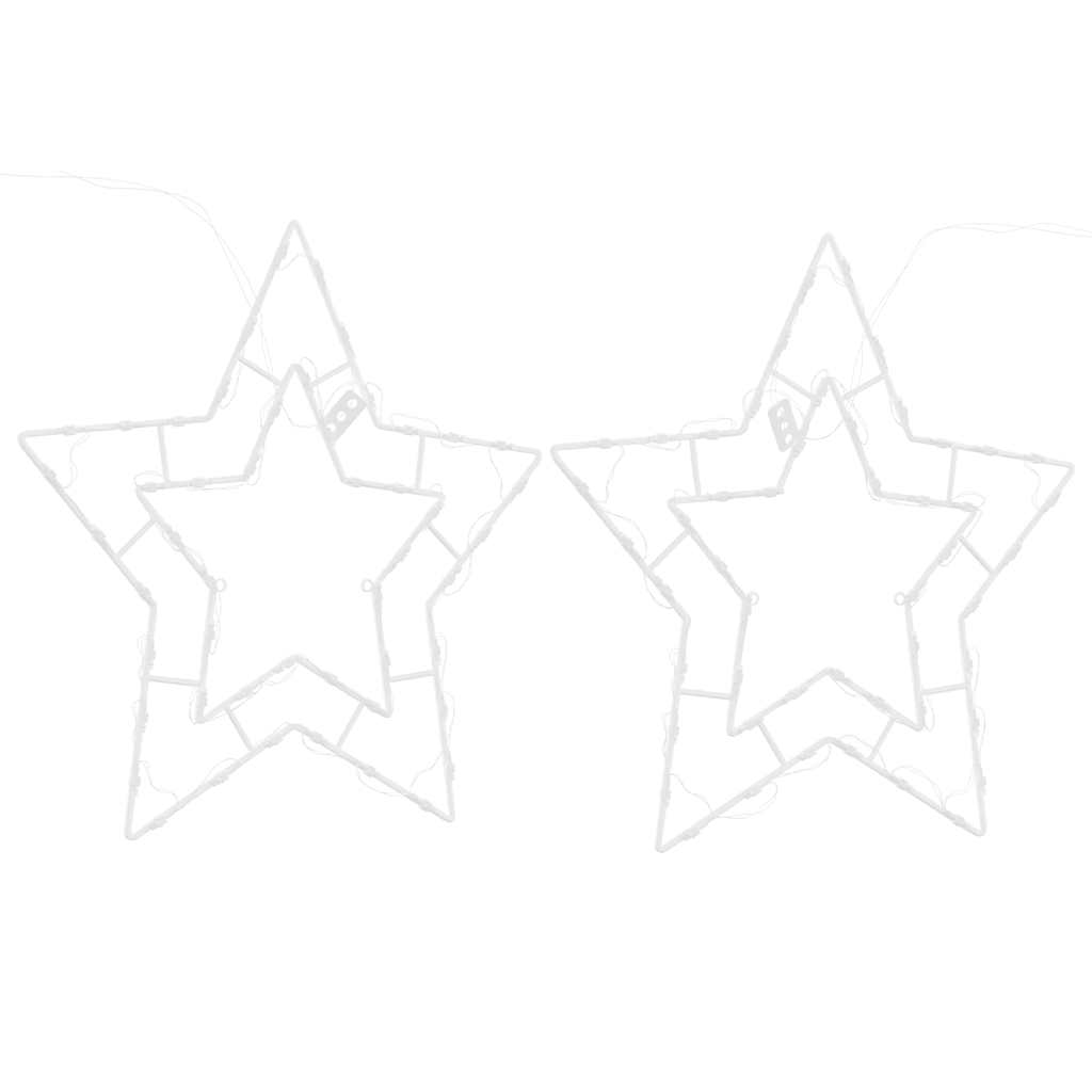 Vidaxl Christmas Lighting Star Silhouette 2 ST 50 LEDS WHITE CHAUD