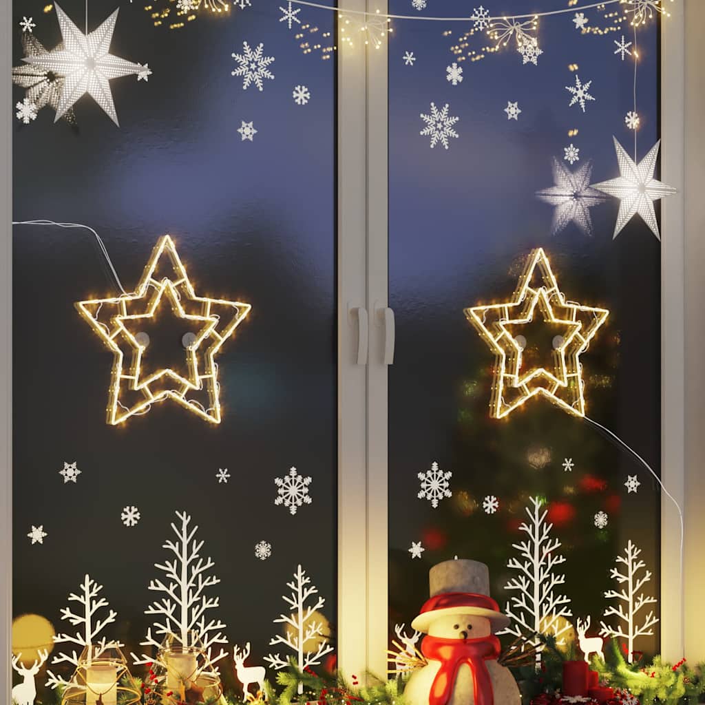 Vidaxl Christmas Lighting Star Silhouette 2 ST 50 LEDS WHITE CHAUD
