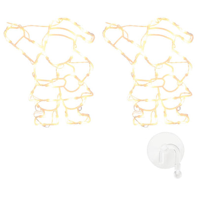 Vidaxl Lumières de Noël Silhouette du Père Noël 2 ST 35 LEDS blanc chaud