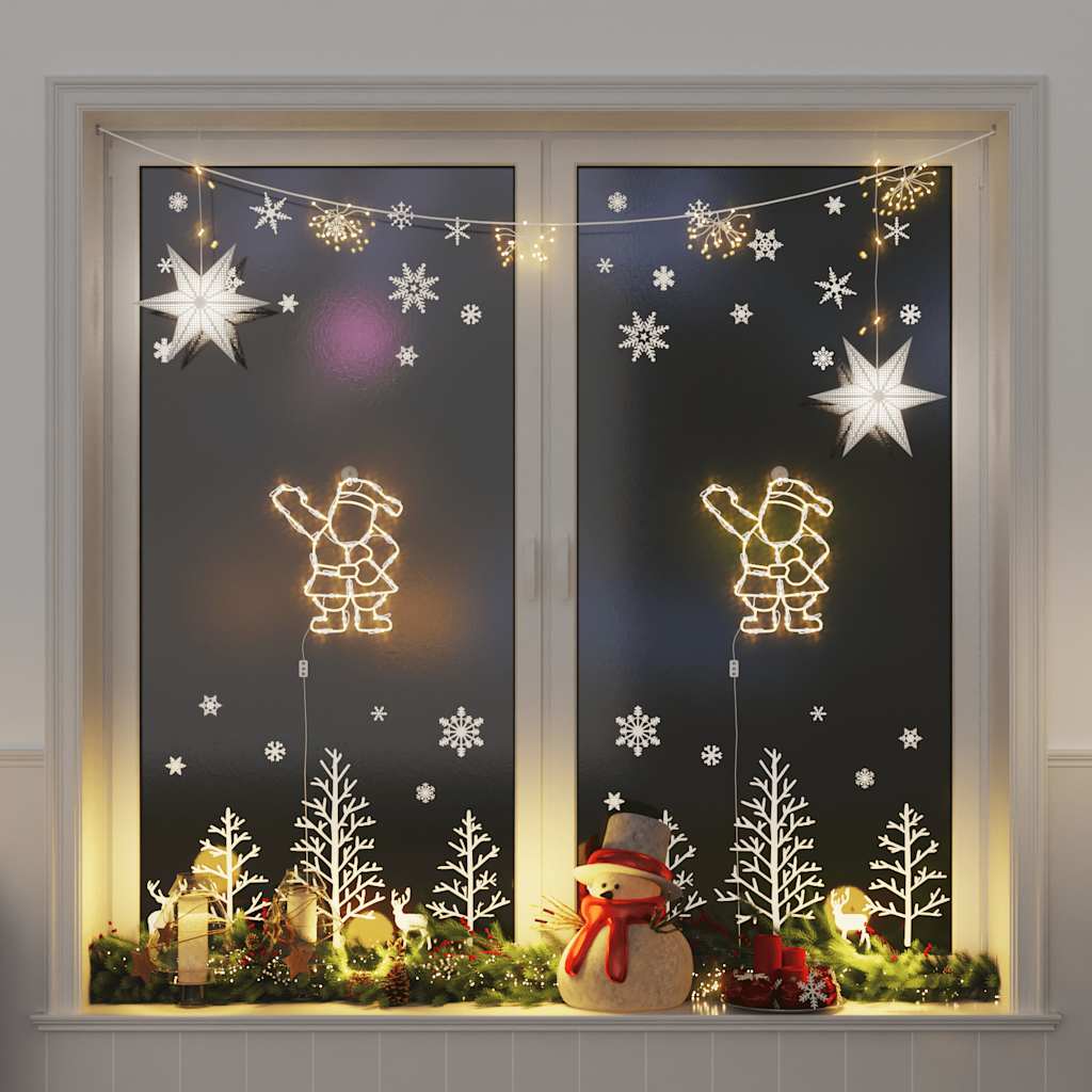 Vidaxl Lumières de Noël Silhouette du Père Noël 2 ST 35 LEDS blanc chaud