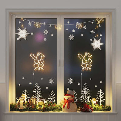 Vidaxl Lumières de Noël Silhouette du Père Noël 2 ST 35 LEDS blanc chaud