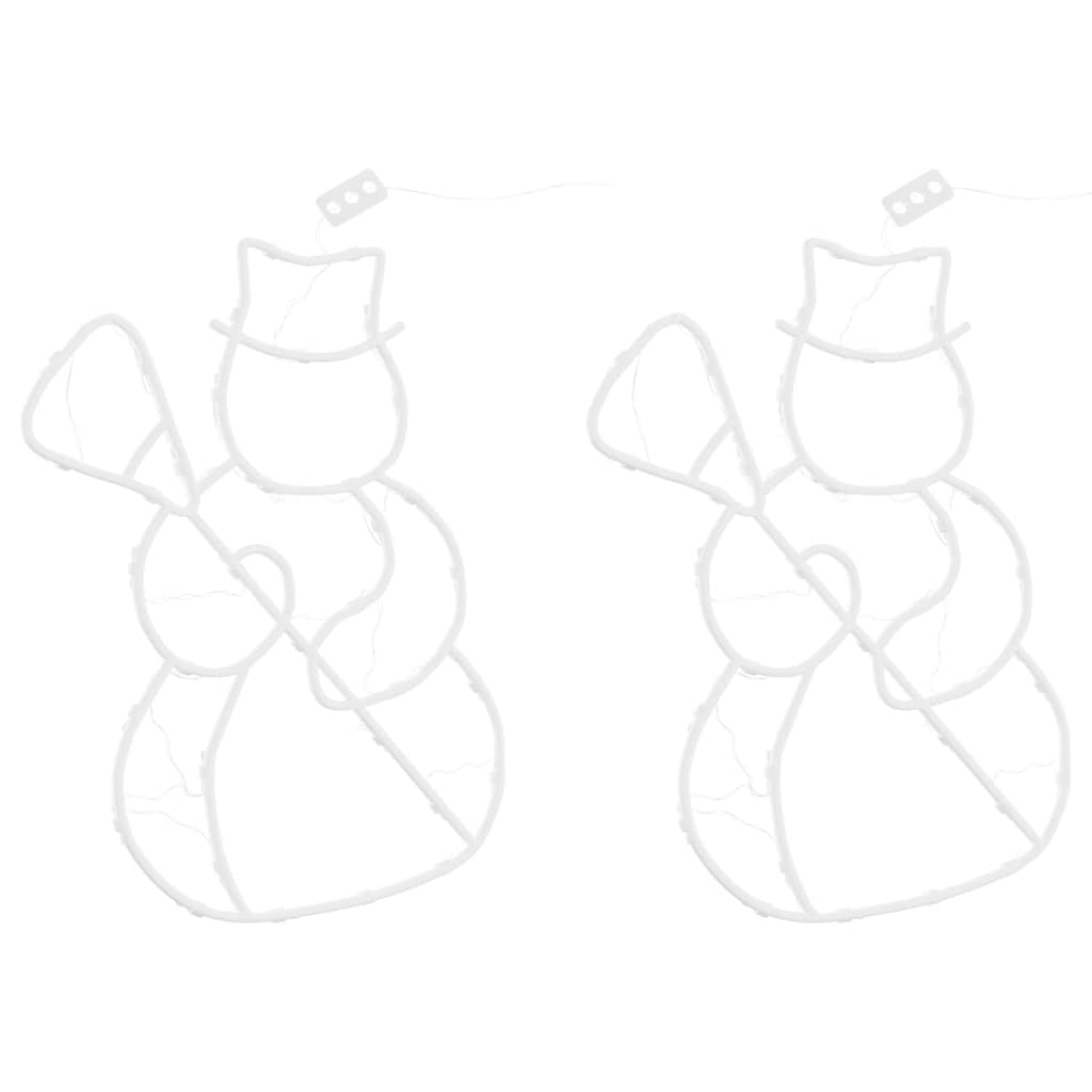 Vidaxl Lumières de Noël Snowman Silhouette 2 ST 35 LEDS WHITE CHAUD