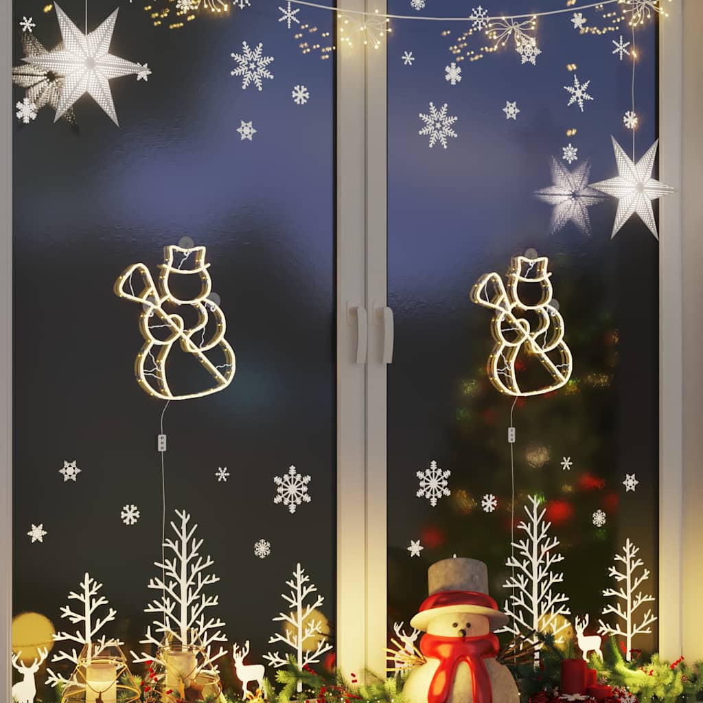 Vidaxl Lumières de Noël Snowman Silhouette 2 ST 35 LEDS WHITE CHAUD