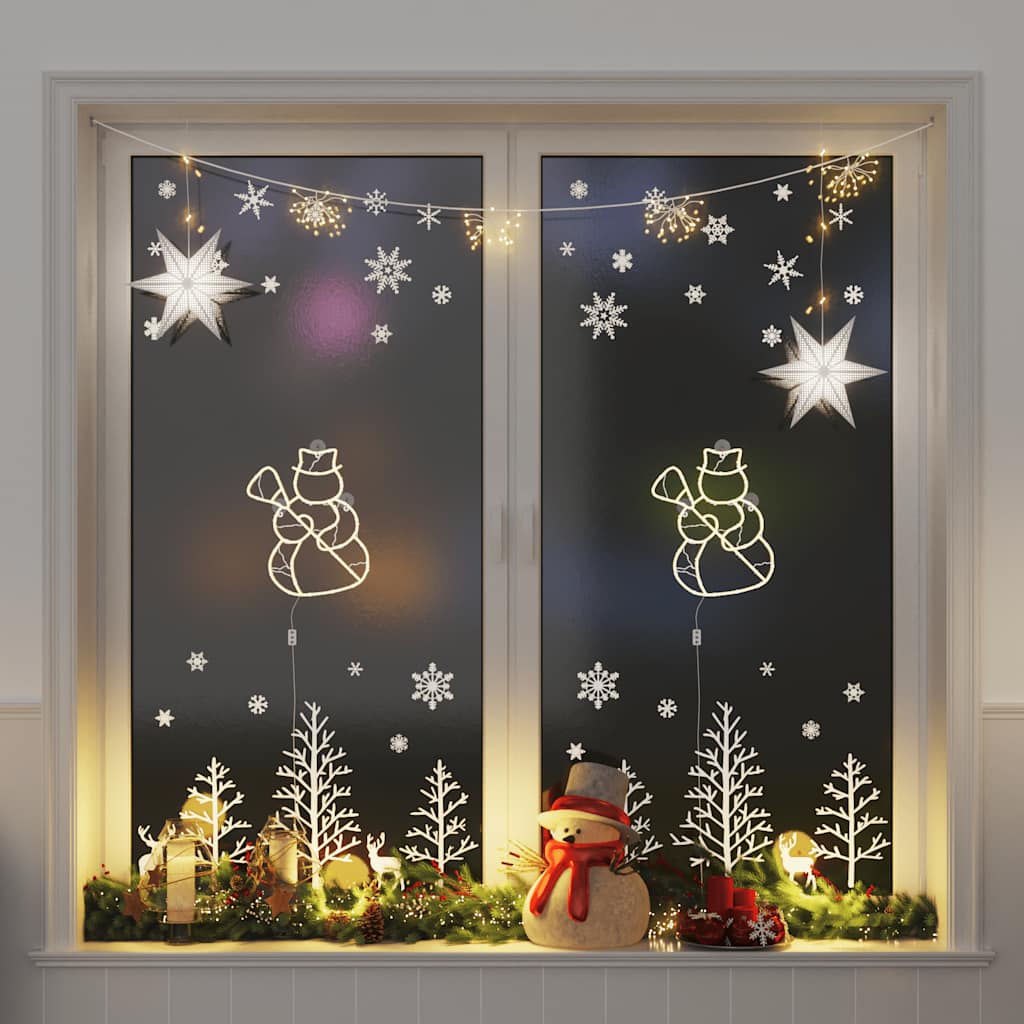 Vidaxl Lumières de Noël Snowman Silhouette 2 ST 35 LEDS WHITE CHAUD