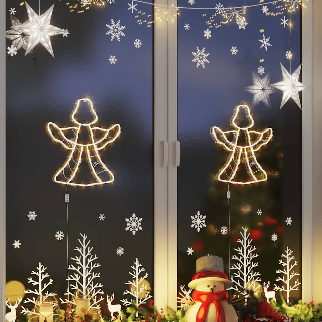 Vidaxl Lights Christmas Engel Silhouette 2 St 50 LEDS WHITE CHAUD