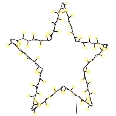 Vidaxl Christmas Lights Star Silhouette 80 LEDS WHITE CHAUD