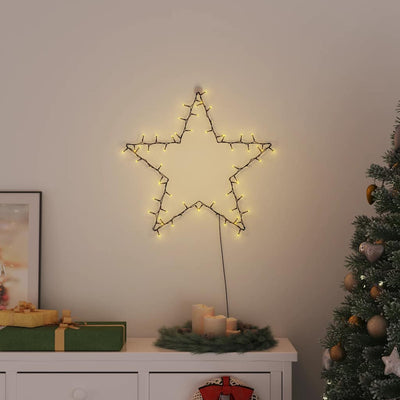 Vidaxl Christmas Lights Star Silhouette 80 LEDS WHITE CHAUD