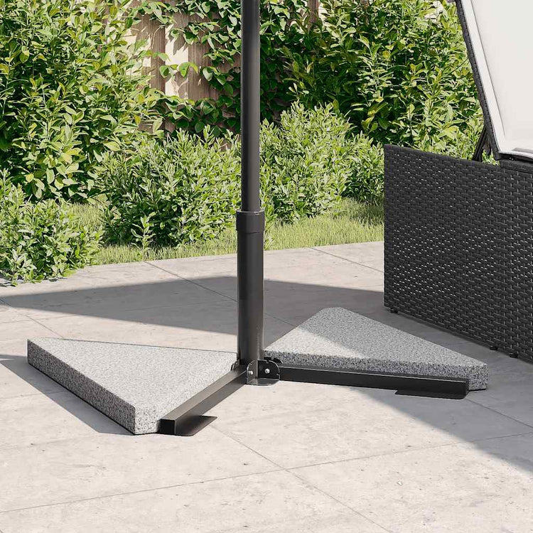 Vidaxl Parasol Football Plates 2 St triangulaire 14 kg Granite Gray
