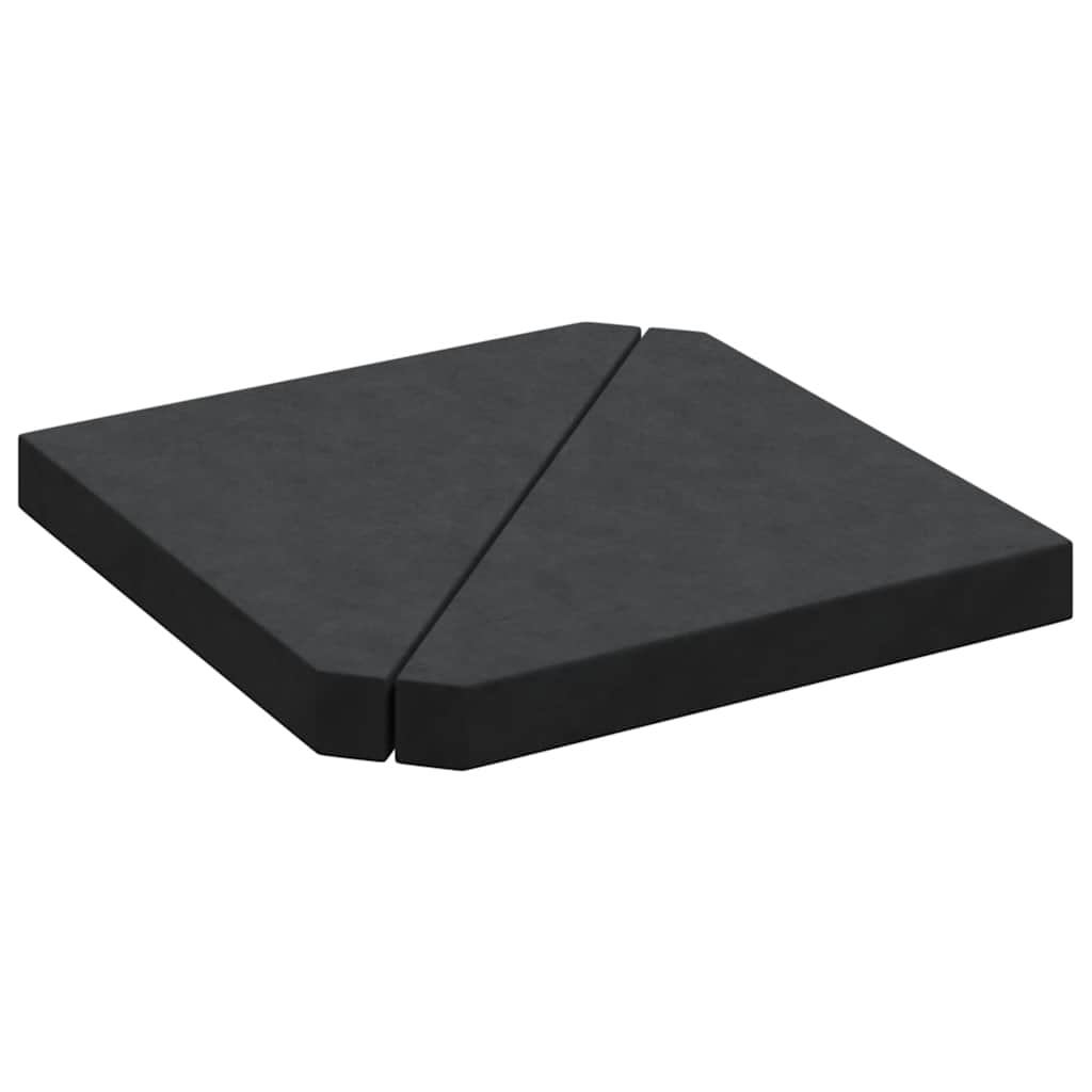 Vidaxl Parasol Football Plates 2 St triangulaire 14 kg de granit noir