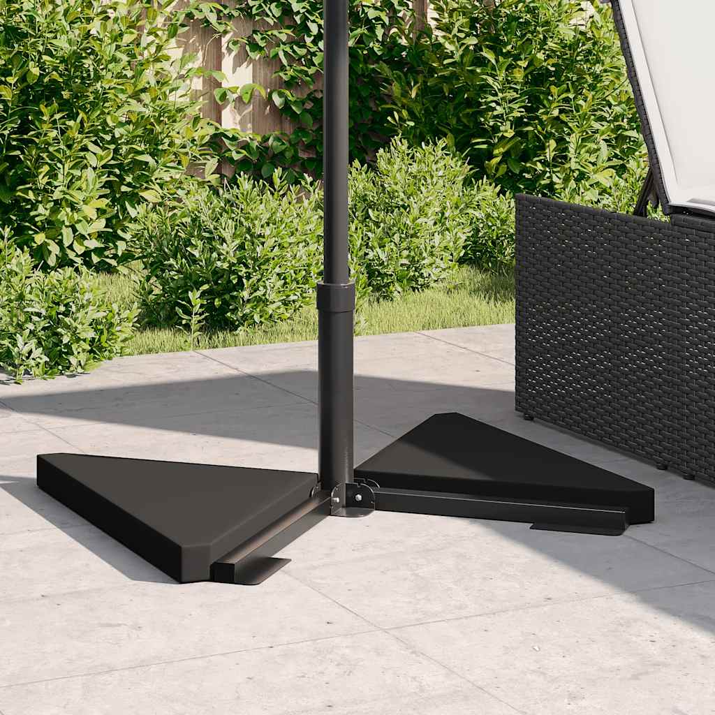 Vidaxl Parasol Football Plates 2 St triangulaire 14 kg de granit noir