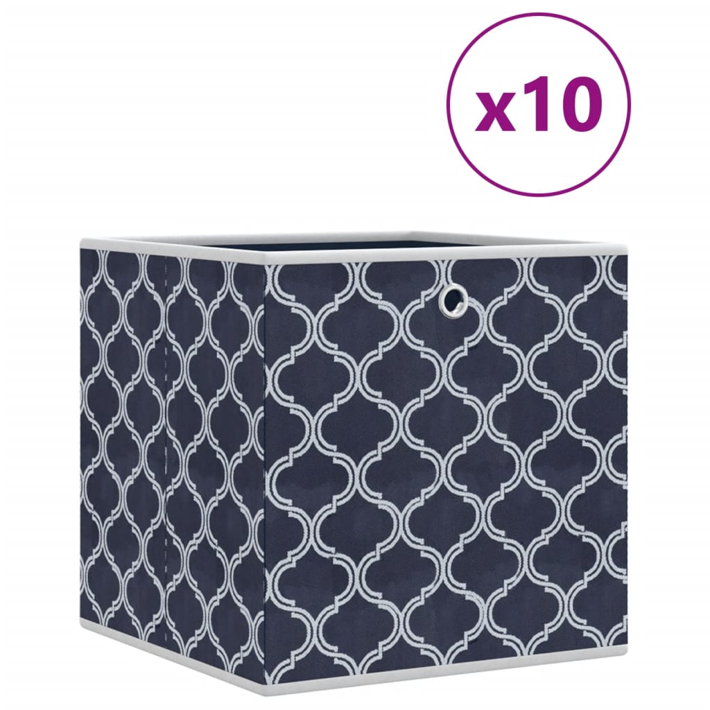 Boîtes de rangement vidaxl 10 pcs pliables 32x32x32 cm en tissu non connecté
