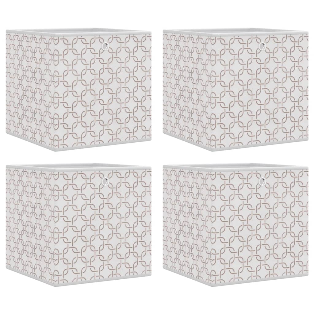 Boîtes de rangement Vidaxl 4 PCS pliables 32x32x32 cm Crème de poussière non dirigée