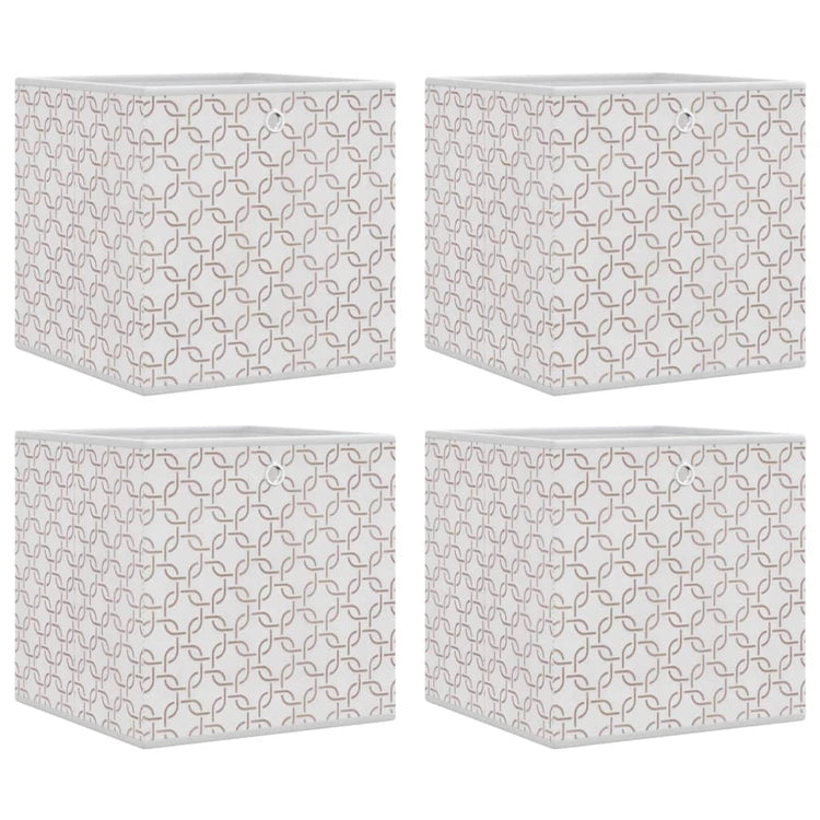 Boîtes de rangement Vidaxl 4 PCS pliables 32x32x32 cm Crème de poussière non dirigée