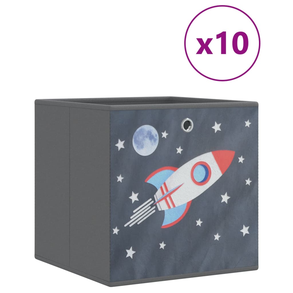 Boîtes de rangement Vidaxl 10 pcs pliables 32x32x32 cm tissu dégoûté gris