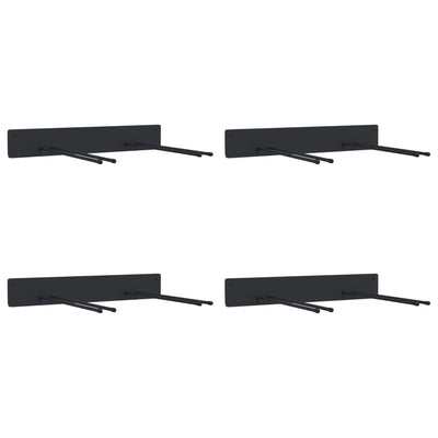 VidaXL supports à outils de jardin 4 pcs montage mural acier noir