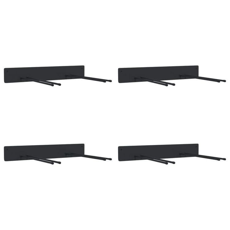 VidaXL supports à outils de jardin 4 pcs montage mural acier noir